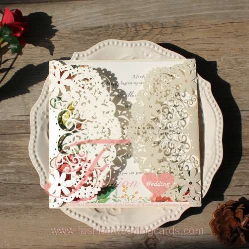 Rustic Sprinting Wedding Invitations Cut Out